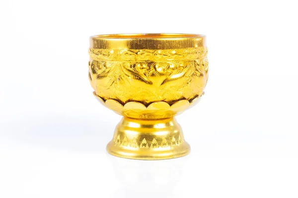 Gold Bowl Stripe Thaïlande Sur Fond Blanc — Photo