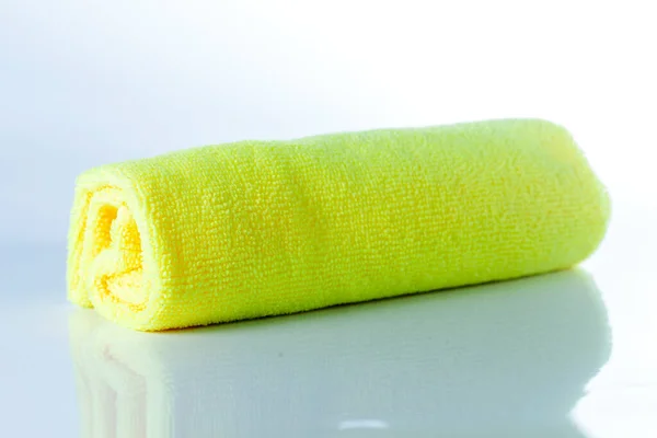 Yellow Cloths Microfiber Isolated White Background — Stock Photo, Image