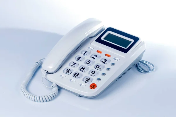 Ein Graues Telefon Auf Weißem Hintergrund — Stockfoto