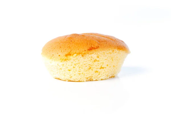 Sponge Egg Cake White Background — Stock Photo, Image