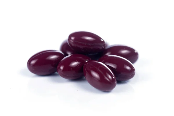 Grape Seed Extract Kapslar Den Vita Bakgrunden — Stockfoto