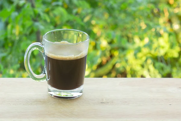 Tahta Bar Daki Tayland Kahvesi Bahçede Servis Edilir — Stok fotoğraf