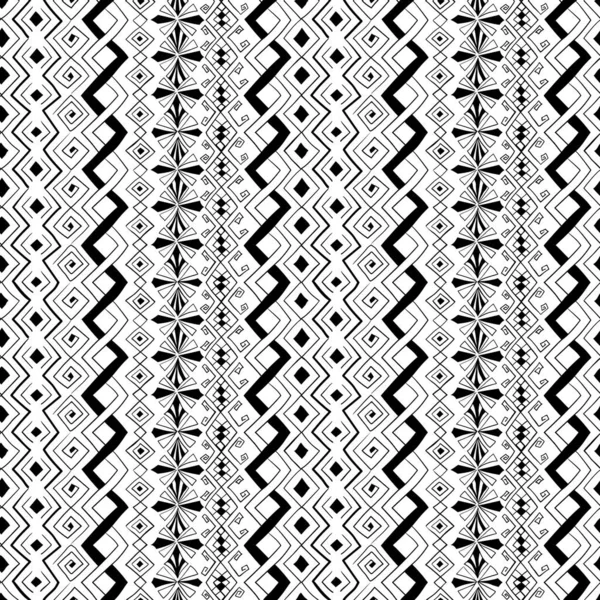 Patrón Geométrico Sin Costura Zentangle Estilo Étnico Garabato Fondo Vertical — Vector de stock