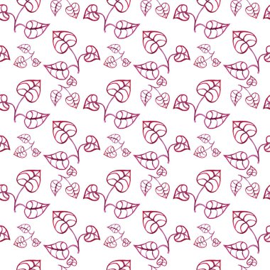 Mor yapraklı pürüzsüz desen