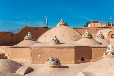 Sultan Amir Ahmad 'ın tarihi hamamının çatısı, Kashan, İran