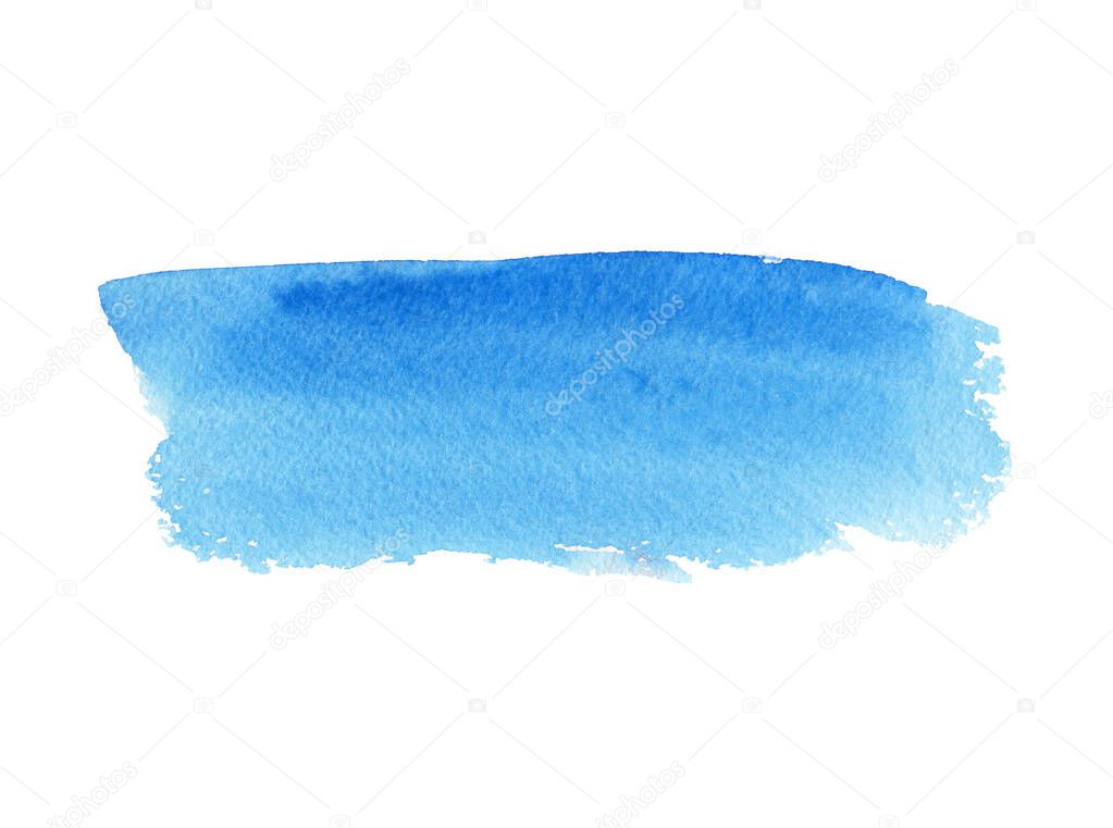 Blue abstract watercolor strip banner