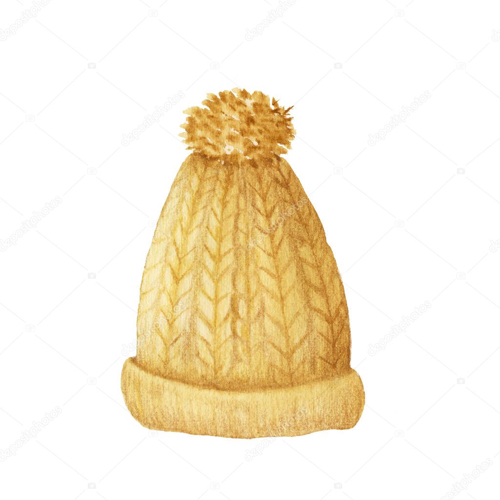 Knitted winter hat illustration
