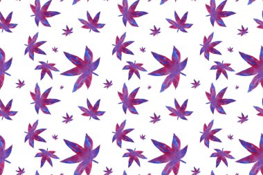 yaprakları ile Seamless suluboya modeli