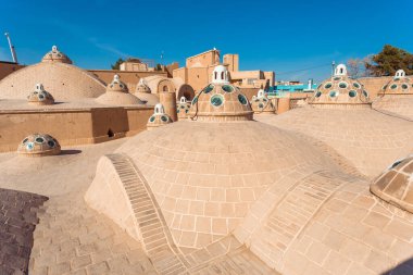 Sultan Amir Ahmad 'ın tarihi hamamının çatısı, Kashan, İran