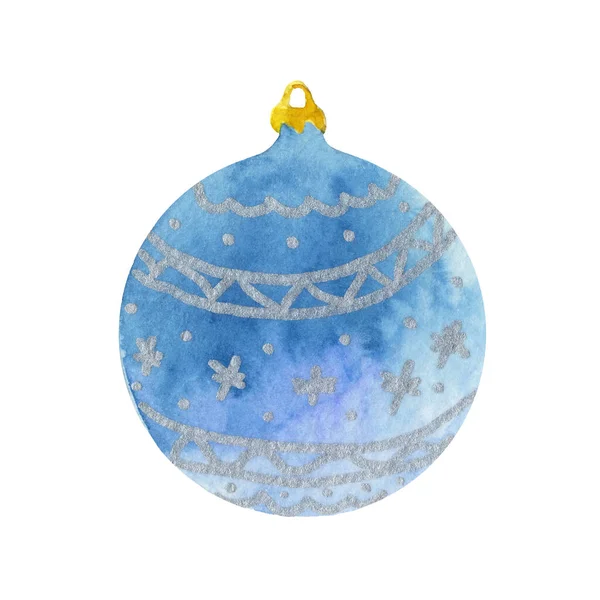 Vánoční míč akvarel ilustrace — Stock fotografie