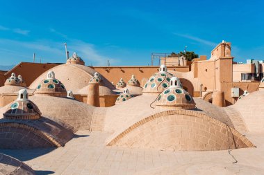 Sultan Amir Ahmad 'ın tarihi hamamının çatısı, Kashan, İran