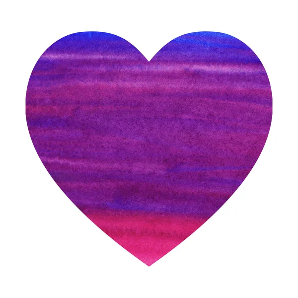 Watercolor forma coração pintado — Fotografia de Stock