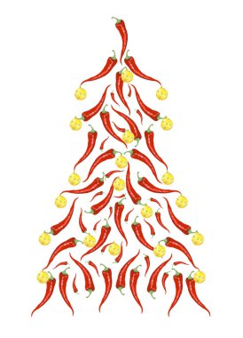 Biberden yapılmış vejetaryen Noel ağacı