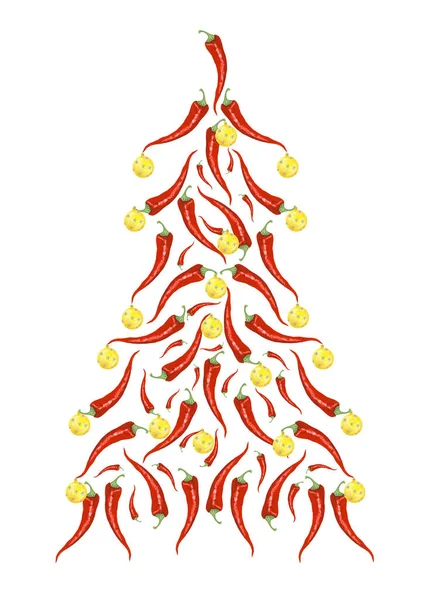 Árbol de Navidad vegano hecho de chiles — Foto de Stock