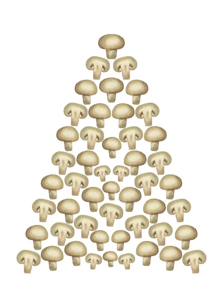 Vegan Christmas tree made of mushrooms — Stock Photo, Image