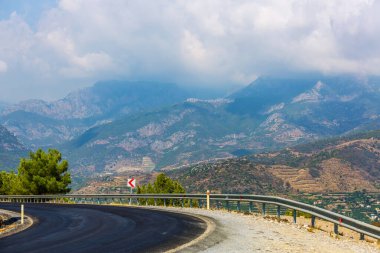 A beautiful asphalt road in the mountains
