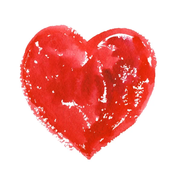 Forma de coração vermelho aquarela — Fotografia de Stock