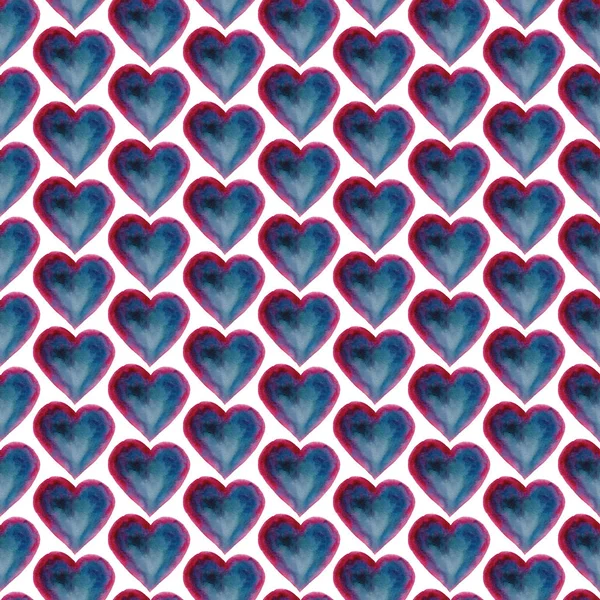 Romantic seamless pattern with hand drawn hearts — Stock Photo, Image