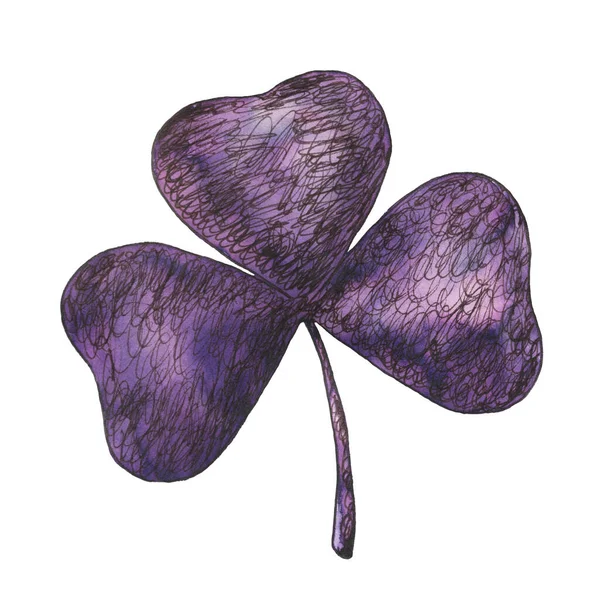 Pen en inkt shamrock illustratie — Stockfoto