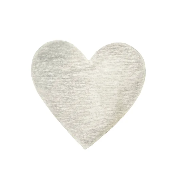 Acuarelă gri și creioane colorate ilustrare inimă — Fotografie, imagine de stoc
