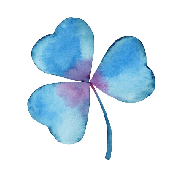 Blue and purple watercolor shamrock — 스톡 사진