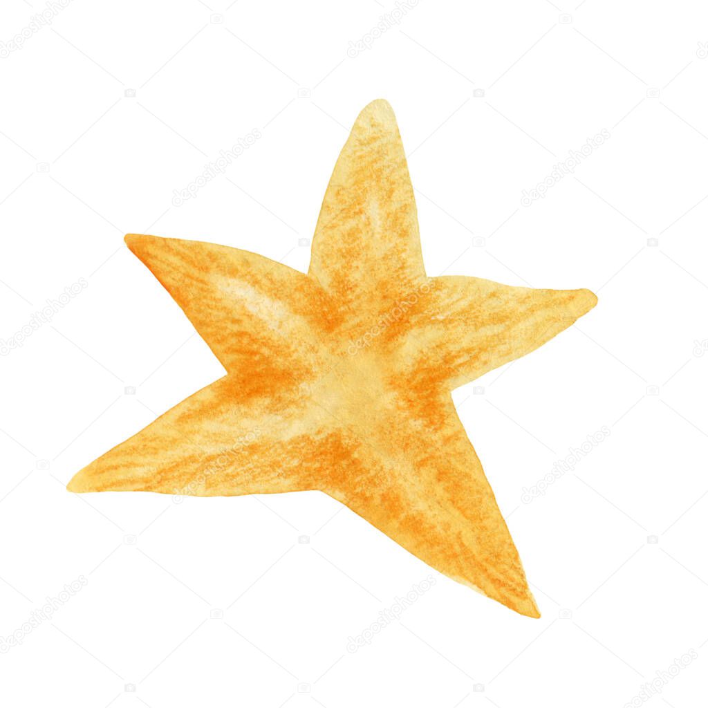 Simple hand-drawn orange star