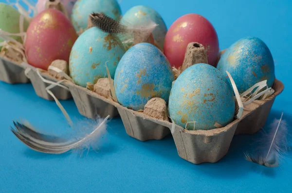 Paskalya geçmişi. Paskalya süsü, boyanmış Paskalya yumurtaları. Metin için boşluk kopyala, Ester bayram kartpostal kavramı.