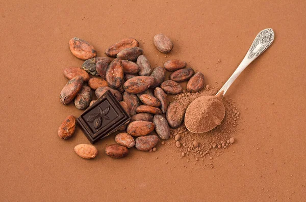Çikolata, kakao tozu ve kakao çekirdeği.