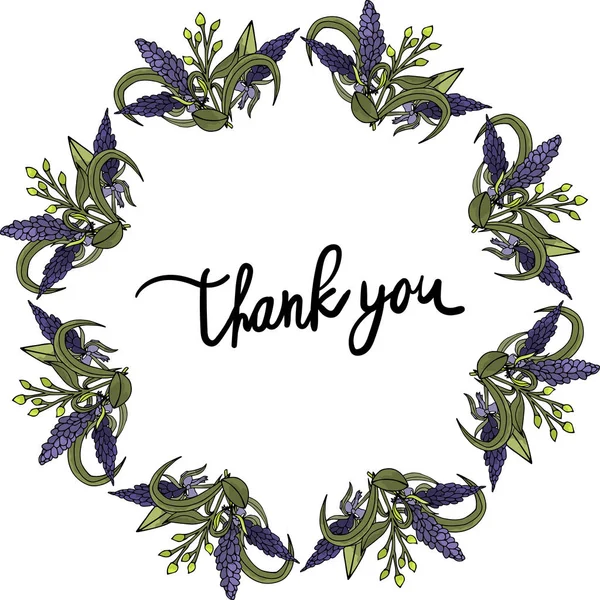 Frame Flowers Text Thank You — Stock Photo, Image
