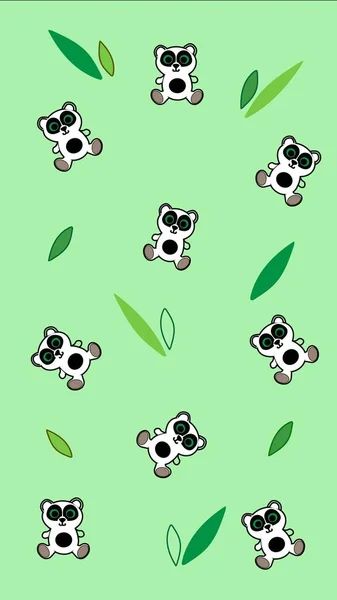 Pandas Sind Süße Und Sehr Fürsorgliche Tiere — Stockvektor