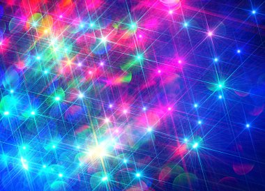 Parlayan yıldızların mavi arkaplanı