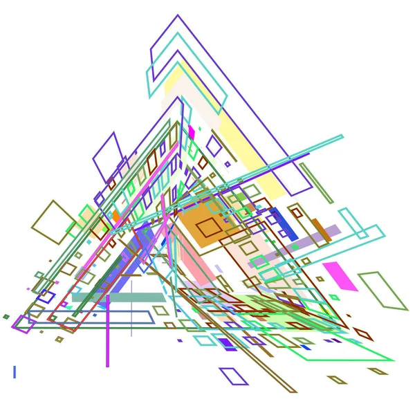 Triángulo Abstracto Con Formas Geométricas Colores — Vector de stock