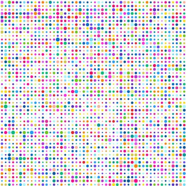 Beyaz arkaplanda çok renkli noktalar        