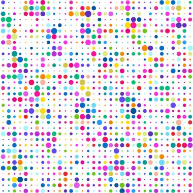 Beyaz arkaplanda çok renkli noktalar        