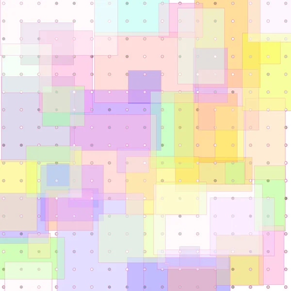 Punkte Auf Dem Hintergrund Farbiger Quadrate — Stockvektor