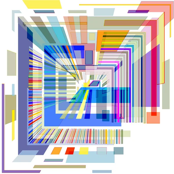 Cuadrado Coloreado Con Formas Geométricas — Archivo Imágenes Vectoriales
