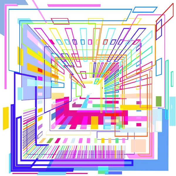 Quadrado Colorido Com Formas Geométricas —  Vetores de Stock