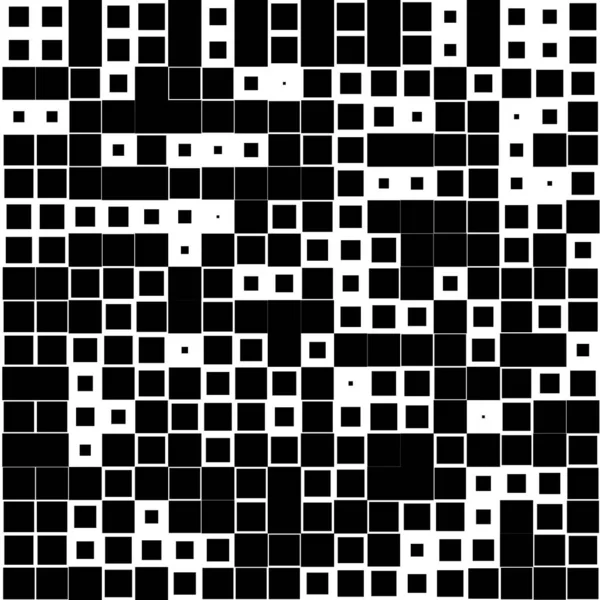 Mozaïek Met Zwarte Vierkantjes Een Witte Achtergrond — Stockvector