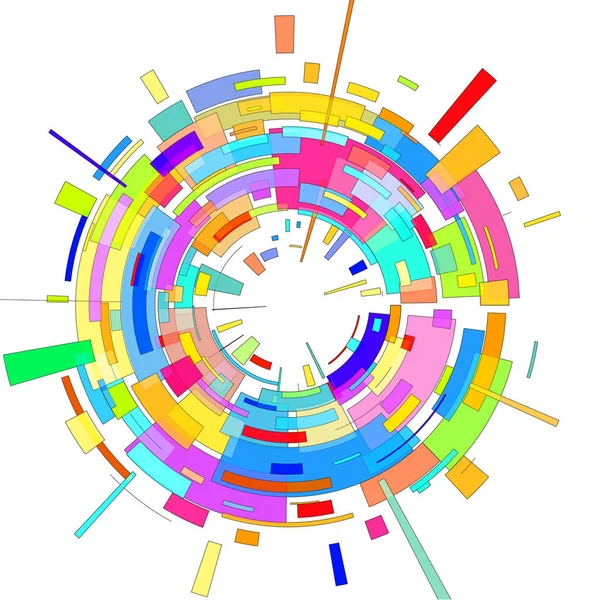 Mehrfarbiger Kreis Farbiger Geometrischer Formen — Stockvektor
