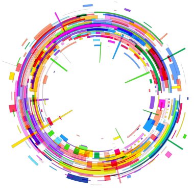 Renkli geometrik şekiller çemberi