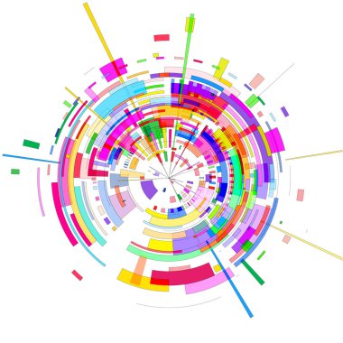 Renkli geometrik şekiller çemberi