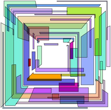 Beyaz arkaplanda 3d renkli kare  