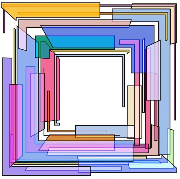 Farbiges Quadrat Auf Weißem Hintergrund — Stockvektor