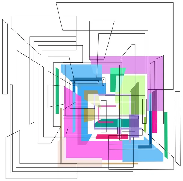 Gekleurde Vierkant Een Witte Achtergrond — Stockvector