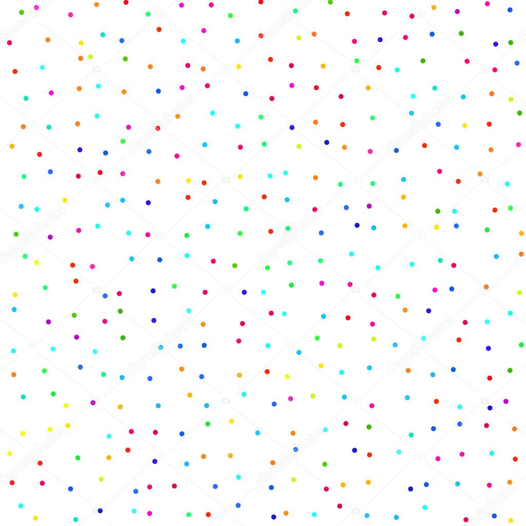 Colorful confetti on a white background