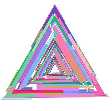Renkli geometrik şekillerin üçgeni   