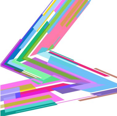 Renkli geometrik şekillerin zikzak çizimi