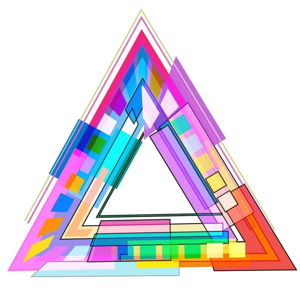 Renkli Geometrik Şekillerin Üçgeni — Stok Vektör