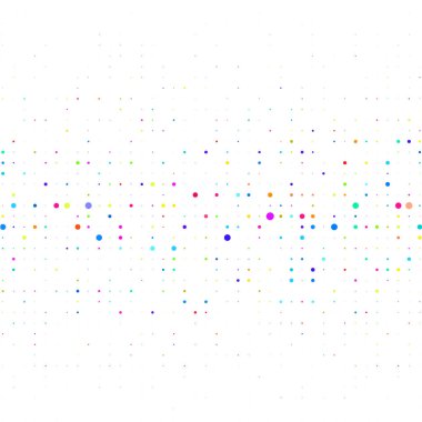 Beyaz arkaplanda çok renkli noktalar bulunan mozaik