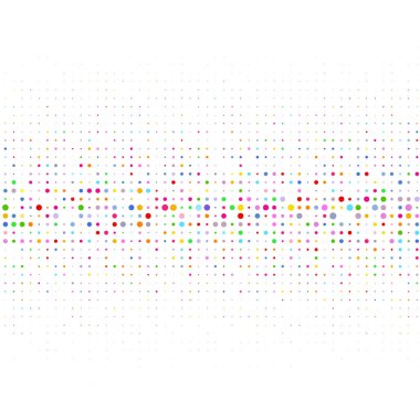 Beyaz arkaplanda çok renkli noktalar bulunan mozaik